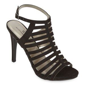 Worthington Women's Loomer Open Toe Black Heels